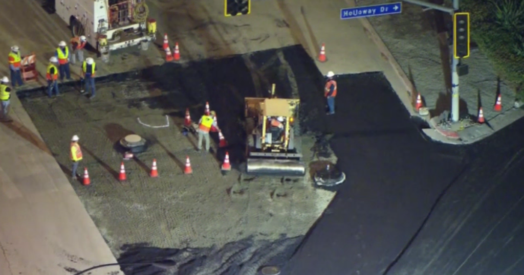 Pooling water has halted repairs in West Hollywood water main rupture, LADWP officials say Pooling water has halted repairs in West Hollywood water main rupture, LADWP officials say
