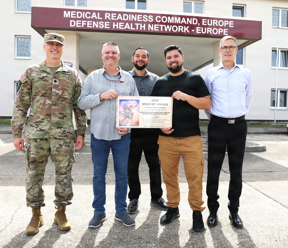Medical Readiness Command, Europe G-6 Information Technology Team wins 2026 MEDCOM Mercury Award for HIT Team of the Year Medical Readiness Command, Europe G-6 Information Technology Team wins 2026 MEDCOM Mercury Award for HIT Team of the Year