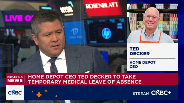 Home Depot CEO Ted Decker to take temporary leave of absence