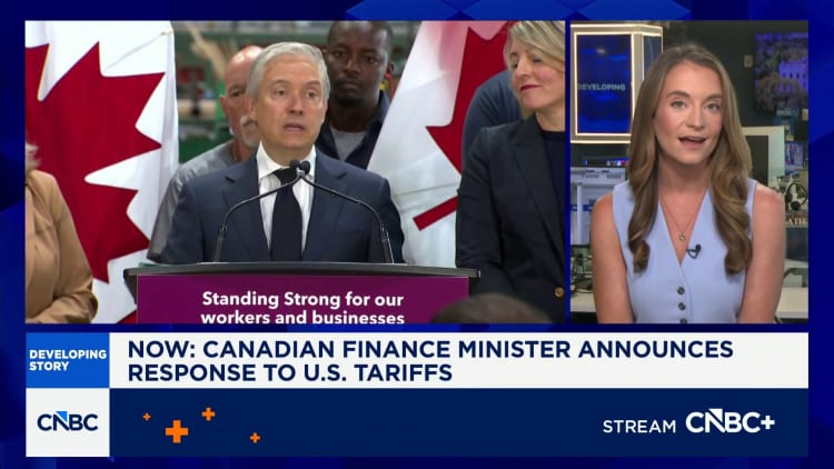 Canadian finance minister announces response to U.S. tariffs