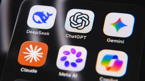 Getty Images A selection of AI apps on a phone