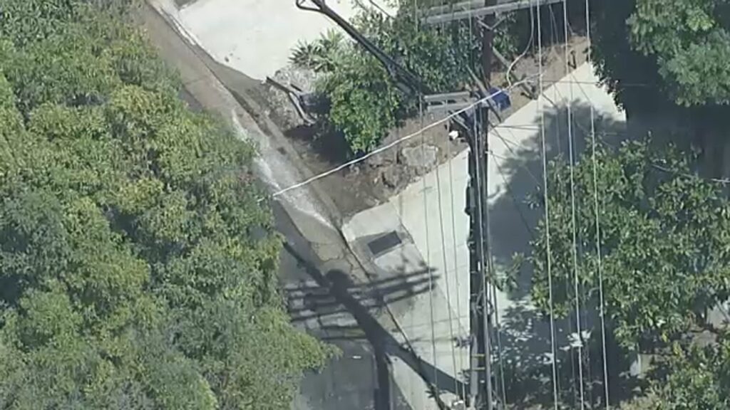 Water main break shuts down Hollywood Hills road; dozens of residents impacted