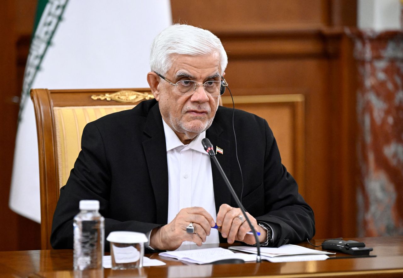 Iranian First Vice President Mohammad Reza Aref attends a meeting in Moscow, Russia on November 17, 2025.