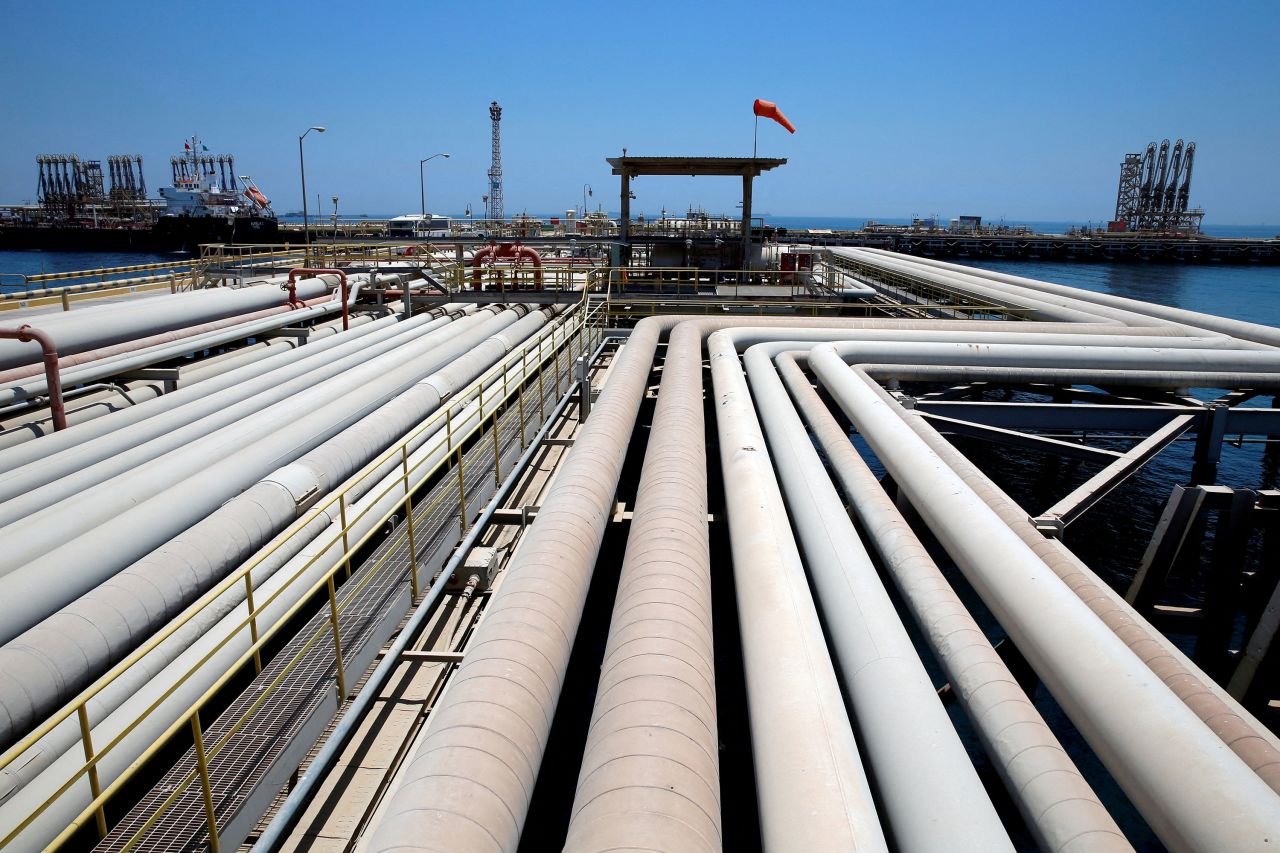 An oil tanker being loaded at Saudi Aramco's Ras Tanura oil refinery and oil terminal in Saudi Arabia on May 21, 2018.