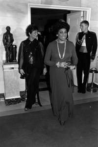 Leontyne Price (foreground) attends an event at the White House in Washington, D.C., on December 7, 1981. (Photo by Budd Gray/WWD/Penske Media via Getty Images)