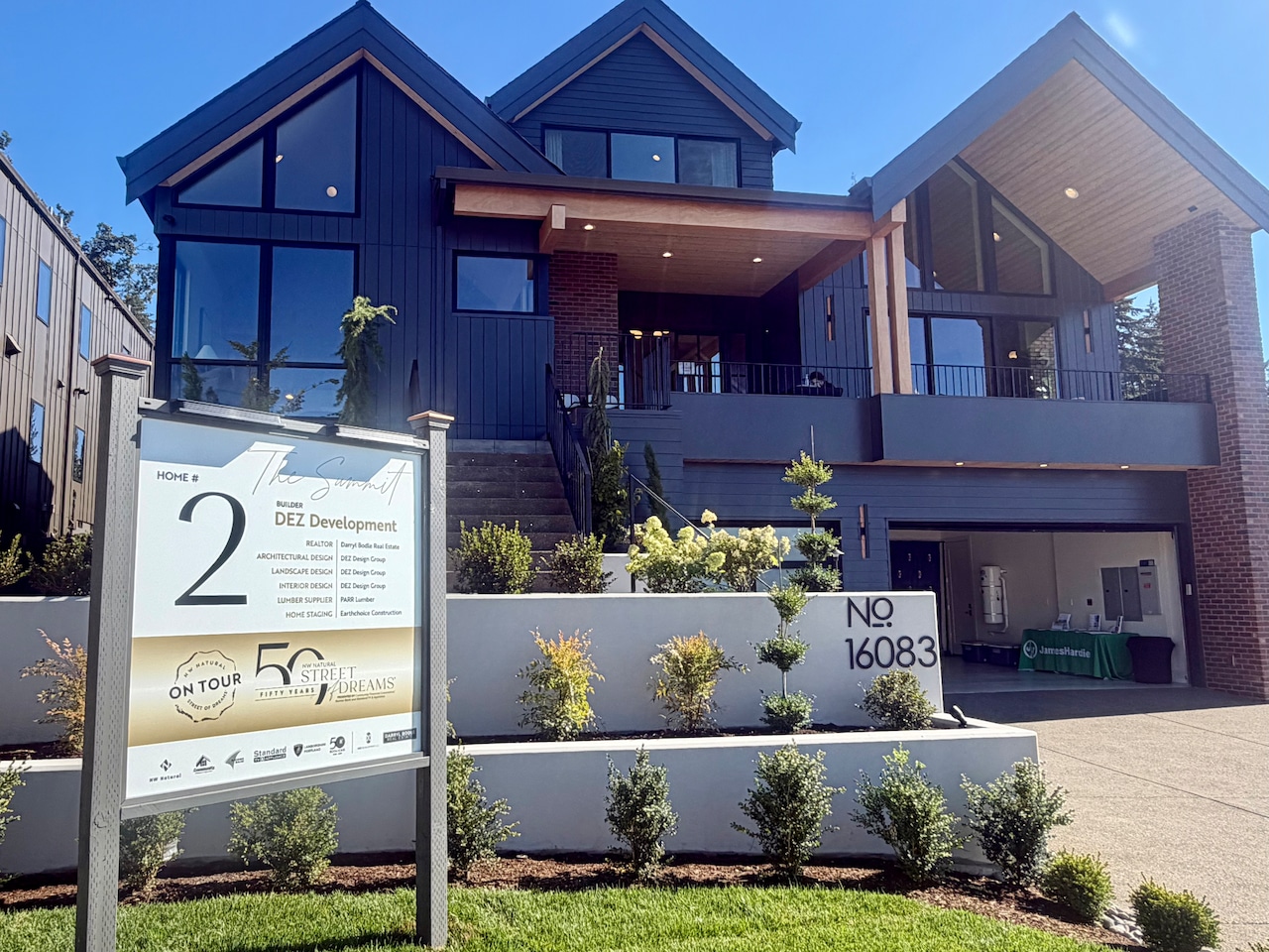 House 2 DEZ Development’s 4,216-square-foot modern lodge house with an attached guest room called The Summit. A large mail box embedded into a brick exterior wall is at the front door to receive packages as large as a USPS will deliver like a microwave or dog crate.
Square Feet: 4,216 | Bedrooms: 5 | Bathrooms: 62026 NW Natural Street of Dreams runs July 30-Aug. 23, with people able to tour seven high-end residences in a range of architectural styles at the main venue in the Serres Farms development in Oregon City.