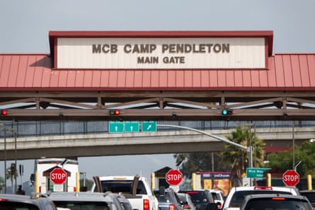 an entrance to a marine base
