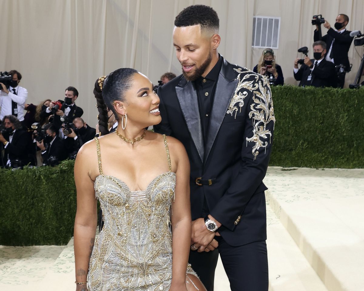 Ayesha Curry’s arrow tattoo, visible on her inner arm at the 2021 Met Gala.Credit: Taylor Hill/WireImage