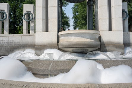 fountain outside filled with bubbles