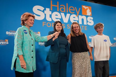 Haley Stevens at her election night watch party on Wednesday morning.