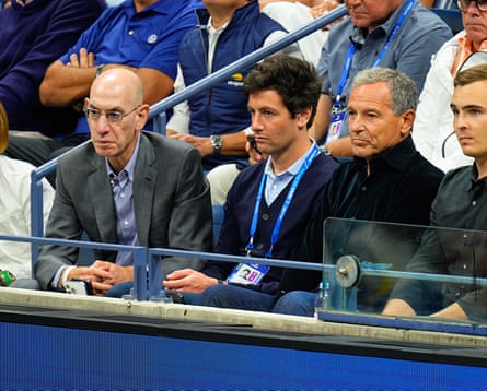 NBA commissioner Adam Silver, Joshua Kushner and Bob Iger are seen at last year’s US Open tennis championships at the USTA Billie Jean King National Tennis Center in Flushing Meadows.