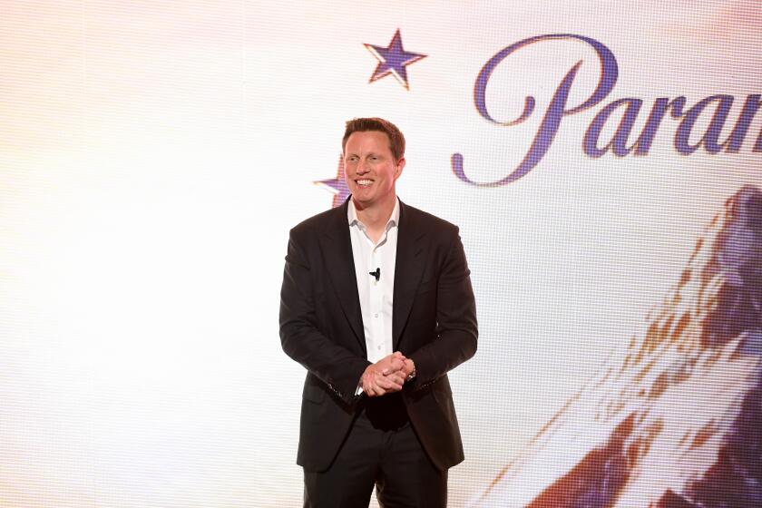 NEW YORK, NEW YORK - APRIL 22: David Ellison, Chairman & CEO, Paramount Skydance speaks on stage during New York Upfront Partnership Event 2026 at Storied NYC on April 22, 2026 in New York City. (Photo by Noam Galai/Getty Images for Paramount)
