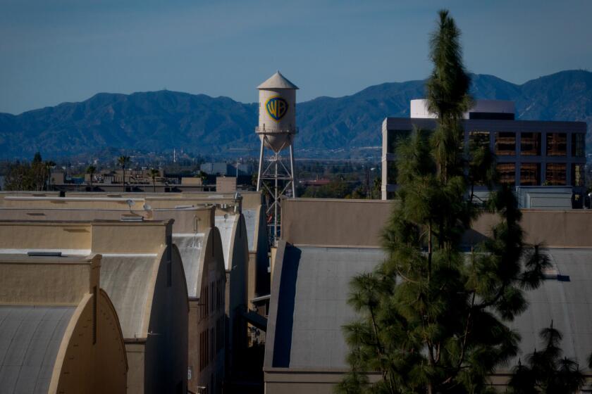 Burbank, CA - February 23: A view of the Warner Bros. Studios water tower on Monday, Feb. 23, 2026 in Burbank, CA. (Eric Thayer / Los Angeles Times)
