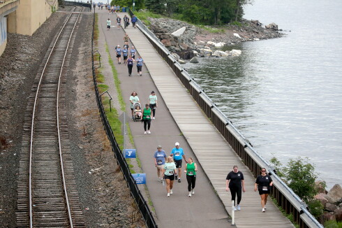 Several people participating in a race.