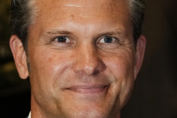 U.S. Defense Secretary Pete Hegseth smiles during a forum of The Americas Counter Cartel Coalition in Panama City, Wednesday, Aug. 12, 2026. (AP Photo/Matias Delacroix)