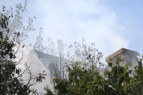 House fire smoke