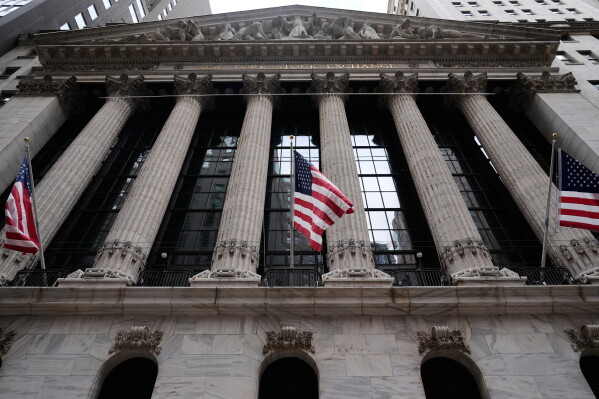 The New York Stock Exchange is seen in New York, Thursday, March 19, 2026. (AP Photo/Seth Wenig, File)