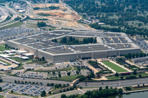The Pentagon is seen from the air, July 15, 2026, in Washington. (AP Photo/Alex Brandon, File)