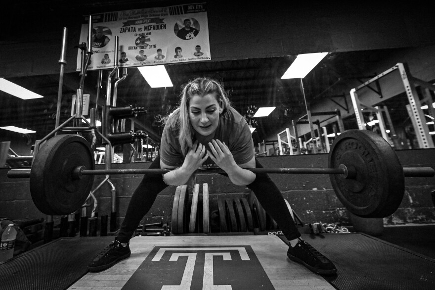 Teresa Troiani deadlifts at Rocky Boxing Club in Berwick. She lifted the 733 pound Dinnie Stones in Scotland and is planning her next stone lift in Iceland.