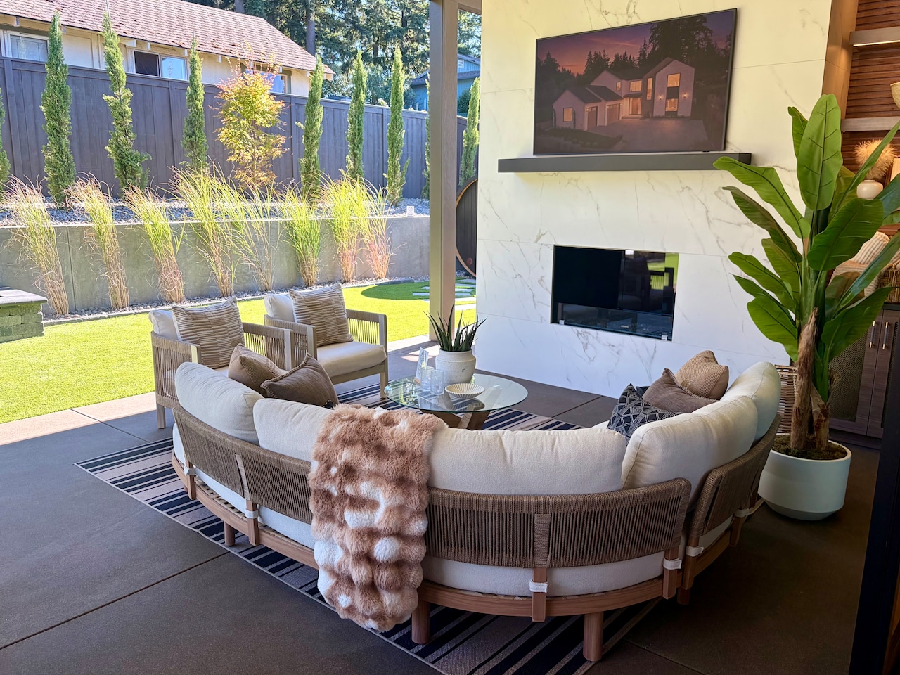 There are real estate photos of this house. Devin Dougherty, owner of Designer Built Homes, designed and built a 3,875-square-foot modern-organic styled house named the Atelier to reflect its craftsmanship and carefully considered details.
The open kitchen features a 5-foot-long workstation sink with two faucets, allowing home cooks to work side-by-side. When cutting boards cover the sink, the space transforms into a serving area. Dougherty envisions casual taco bars or party charcuterie spreads.
There is a putting green and barrel sauna in the backyard along with an outdoor kitchen
2026 NW Natural Street of Dreams runs July 30-Aug. 23, with people able to tour seven high-end residences in a range of architectural styles at the main venue in the Serres Farms development in Oregon City.