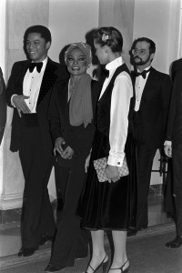 Eartha Kitt (2nd from L) and Kitt McDonald (2nd from R) attend an event at the Ford Theater in Washington, D.C., on January 29, 1978.