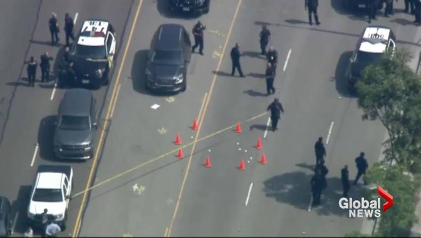 Click to play video: 'Aftermath of L.A. murder suspect livestreaming shooting on Facebook'