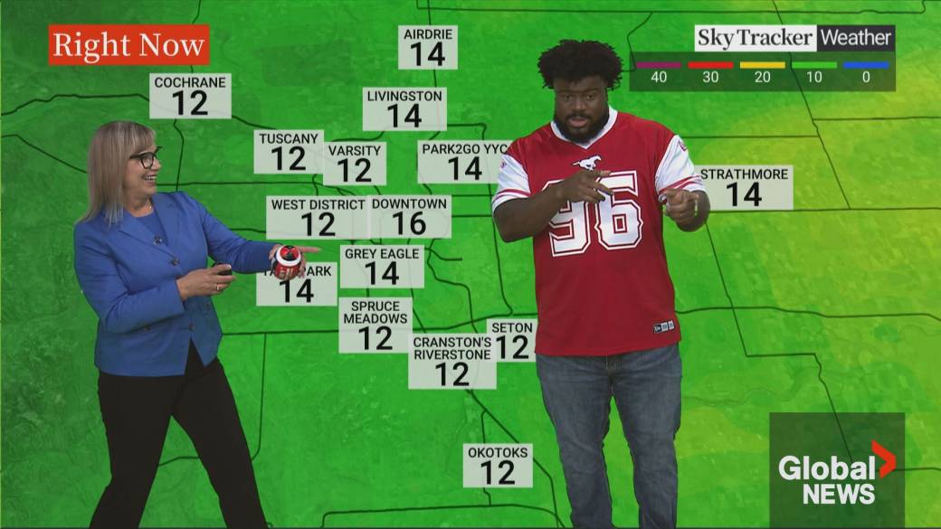 Click to play video: 'Stampeder Jaylon Hutchings makes a Morning show appearance'