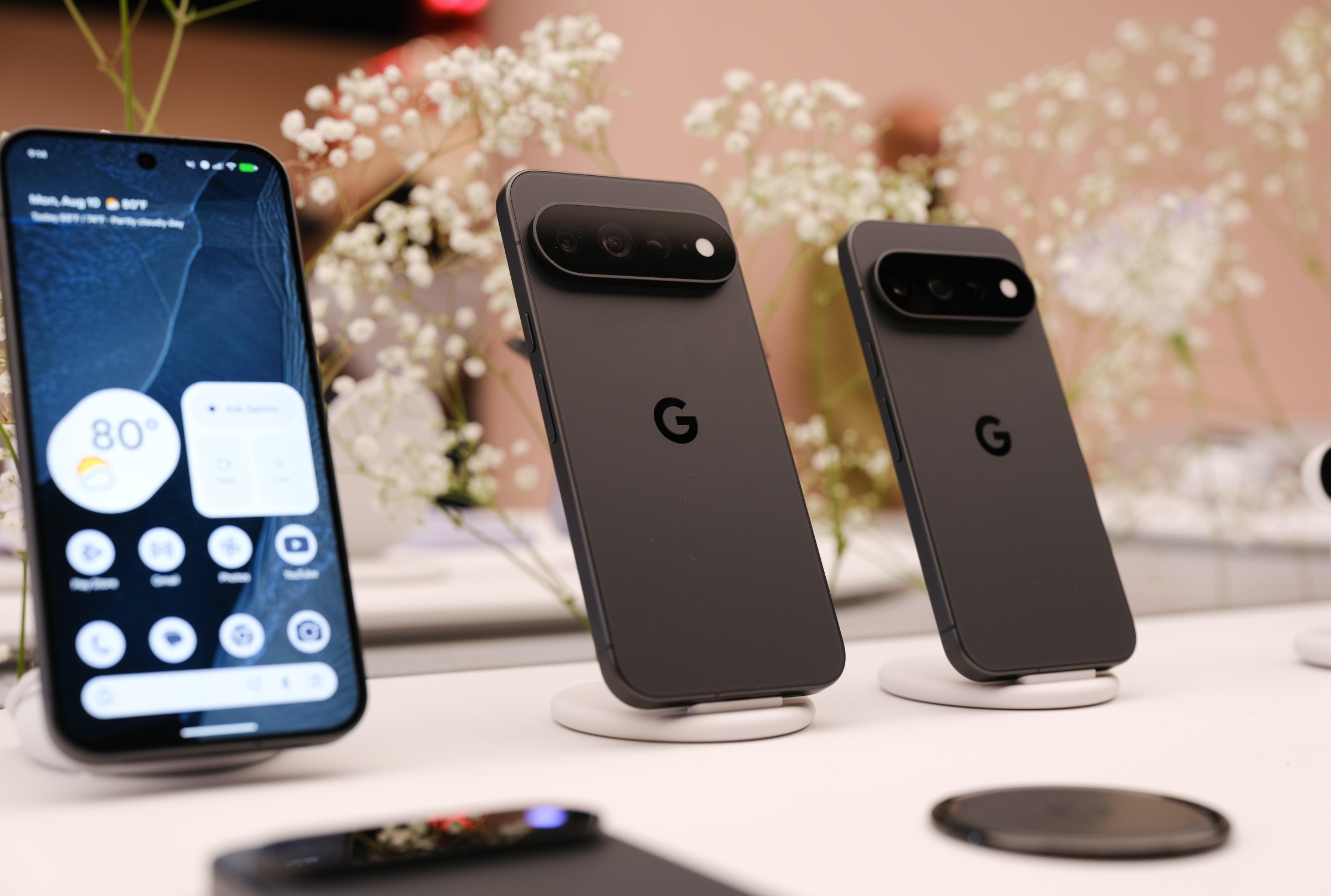 Google Pixel 11 Pro Matte Black on Stands