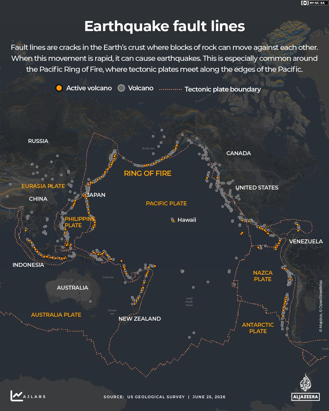 INTERACTIVE Earthquake fault lines Ring of Fire plate crust-1782377358