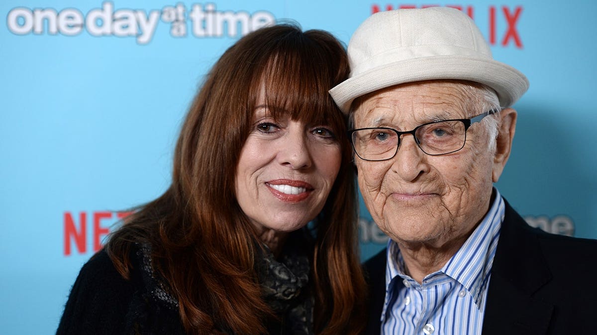 Mackenzie Phillips and Norman Lear arrive at a premiere in West Hollywood, Calif.