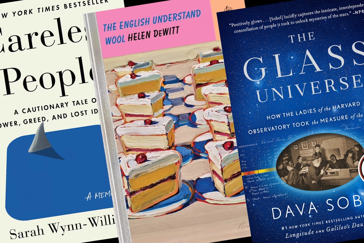 Book covers: Careless People, The English Understand Wool, The Glass Universe