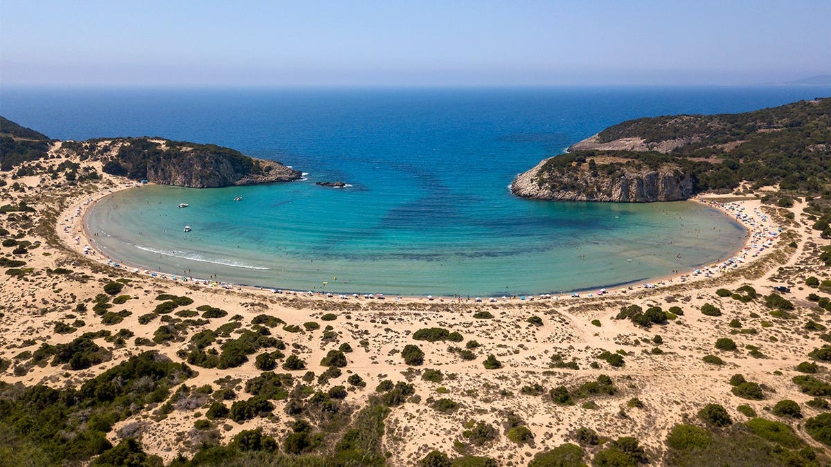 view of Voidokilia Beach