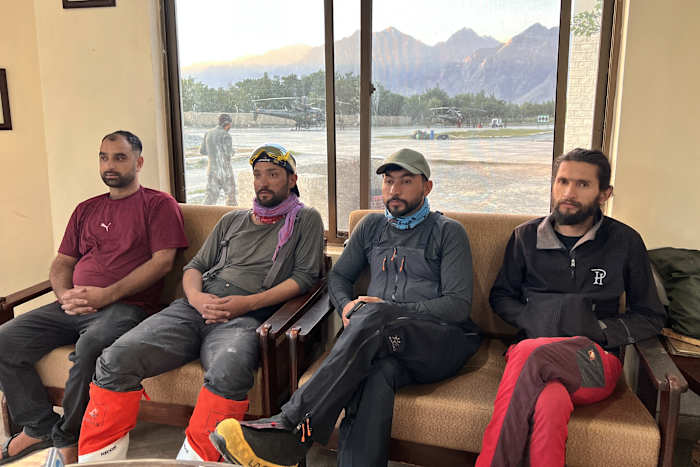 Pakistan teams search on foot for remains of climbers as weather grounds helicopters Pakistan teams search on foot for remains of climbers as weather grounds helicopters
