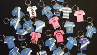 Personalized keychains created by the team.