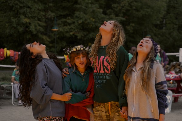 (l-r) Annie Jacobson (Ella Rubin), Maple (Mabel Strachan), Oona (Bo Bragason), and Ramona (Amélie Hoeferle) in STERLING POINT. Photo Credit: Sabrina Lantos/Prime Video