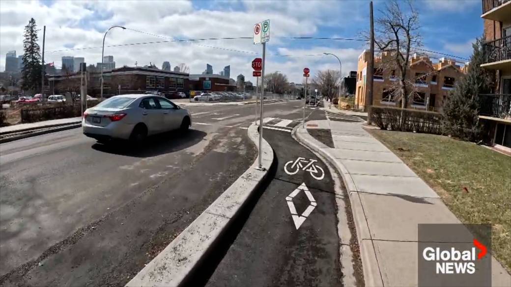 Click to play video: 'Calgary business owner concerned about bike lane project in the city’s southwest'