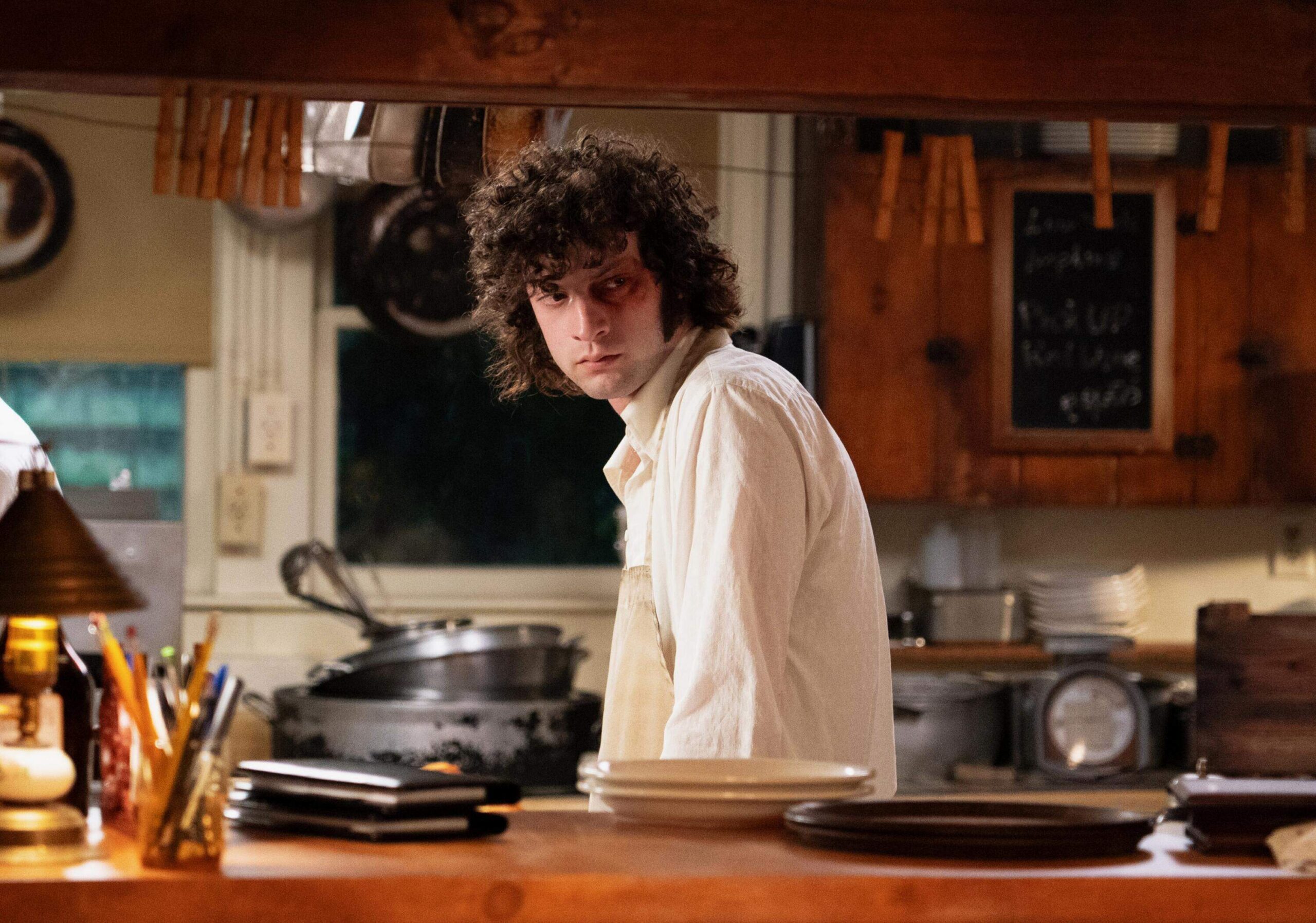 Dominic Sessa as Anthony Bourdain in director Matt Johnson's film "Tony." (Courtesy Seacia Pavao/A24)