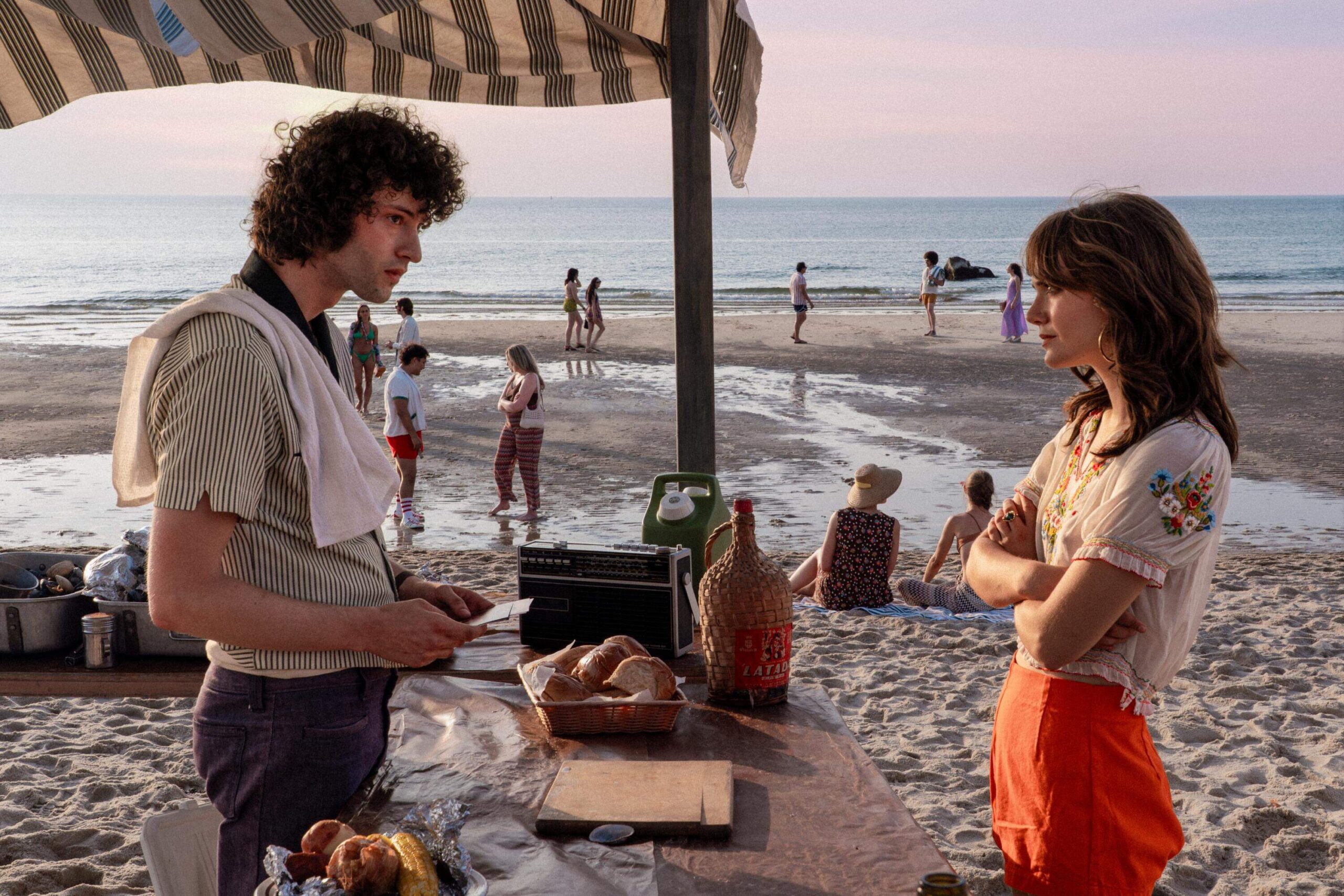 Dominic Sessa (left) and Emilia Jones in director Matt Johnson's film "Tony." (Courtesy Seacia Pavao/A24)