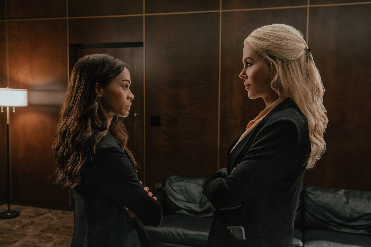 From left: Zoe Saldaña as Joe and Nicole Kidman as Kaitlyn in "Lioness" season 3.