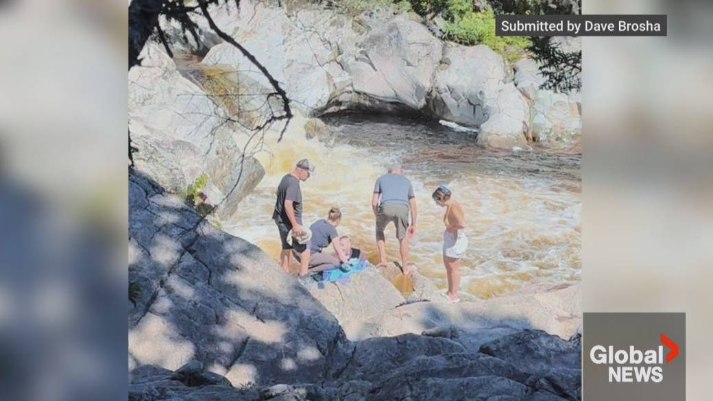Click to play video: 'N.S. man hailed as hero after rescuing woman from waterfall'