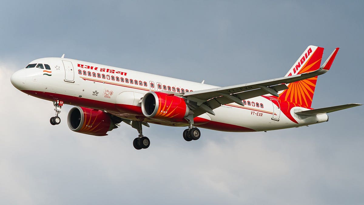 Air India Airbus A320 NEO aircraft arrives at Boryspil Airport.