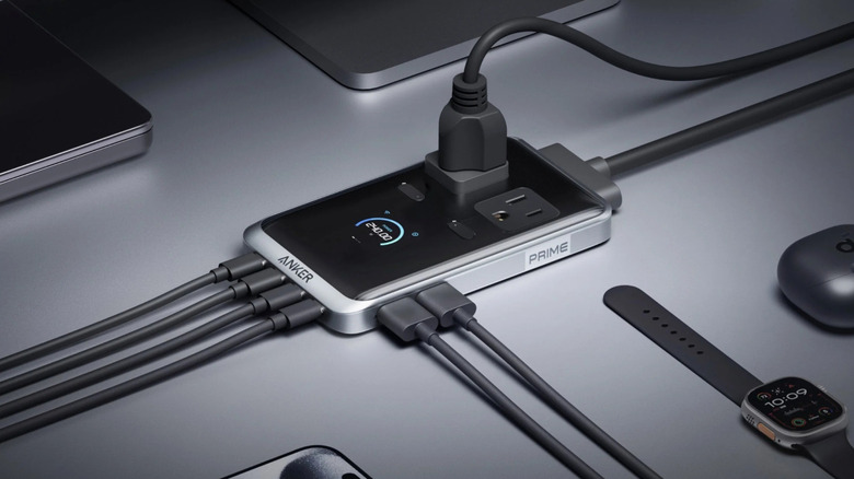 Multiple devices being charged using the Anker Prime Charging Station