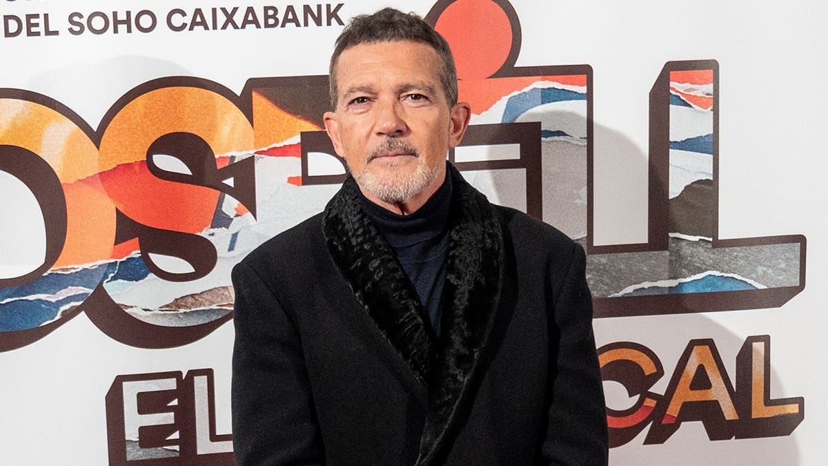 Antonio Banderas at the Madrid premiere of "Godspell" in January 2026.