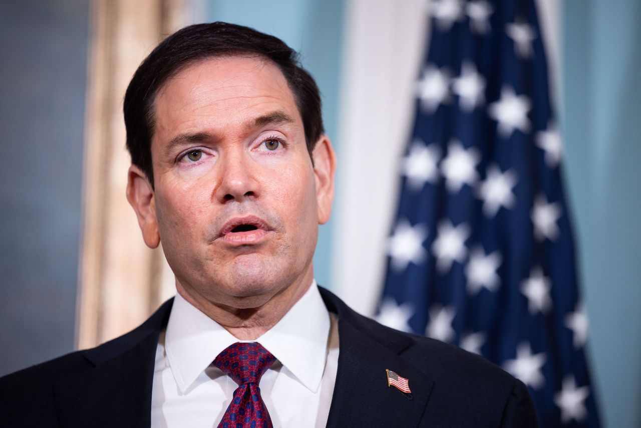 US Secretary of State Marco Rubio speaks alongside Paraguay's Vice President Pedro Alliana, not pictured, in the Treaty Room at the State Department in Washington, DC, on Tuesday.
