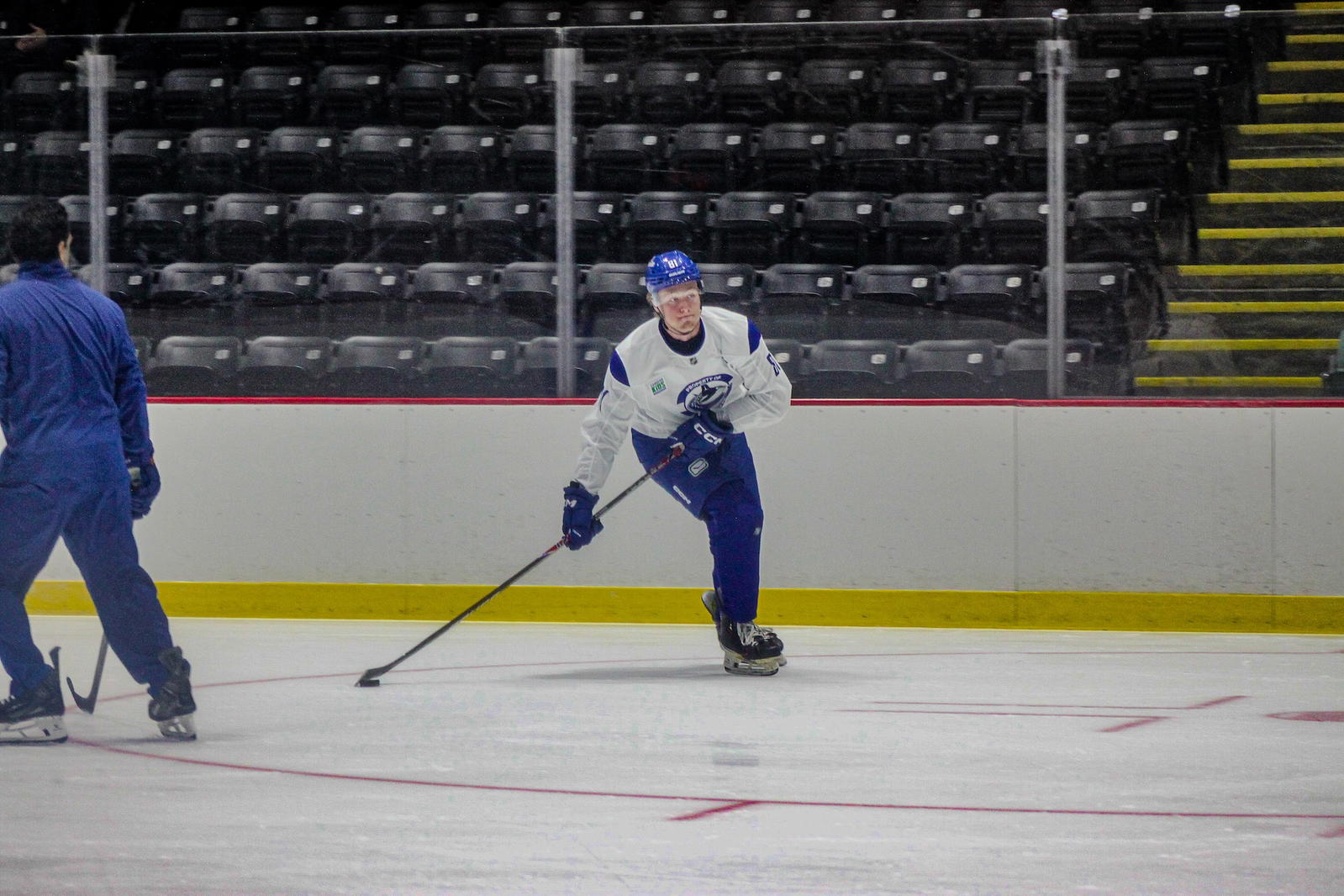 The Canucks selected the 6-foot-7 centerman 33rd-overall at the 2026 NHL Entry Draft.