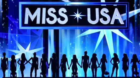Getty Images Delegates pose onstage during the 73rd annual Miss USA Pageant at Peacock Theater in 2024 in Los Angeles, California (File pic)