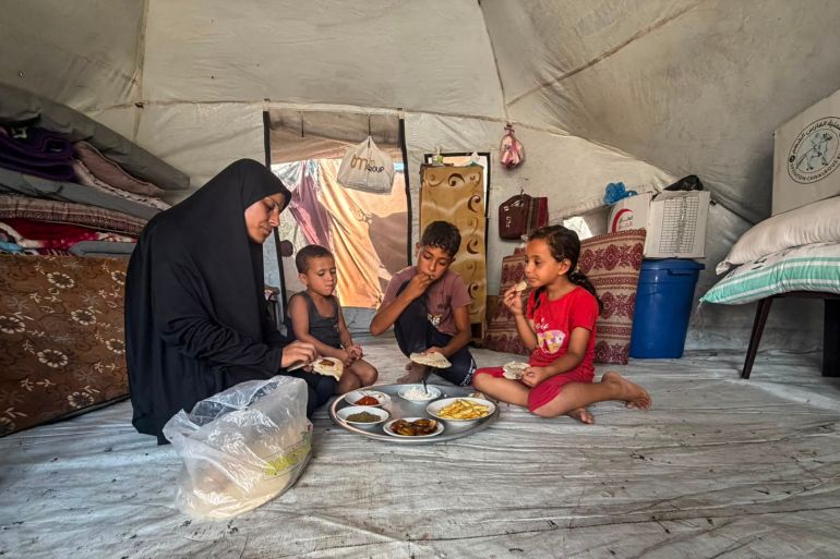 Sahar and her children still struggle to find enough food to eat