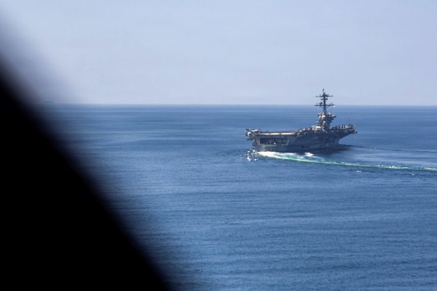 The USS Abraham Lincoln sails from an undisclosed location March 3.