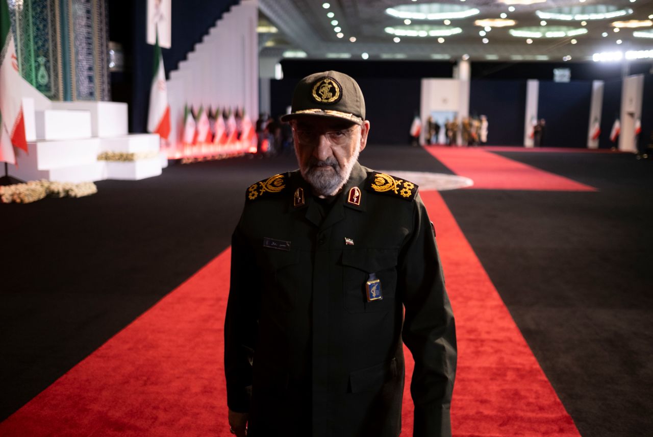 An IRGC commander, General Mohsen Rezaei, arrives to attend a ceremony in Tehran, Iran, on July 3.