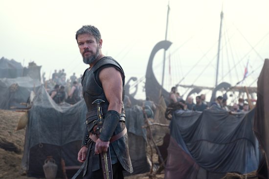 Matt Damon as Odysseus in a scene from the film.